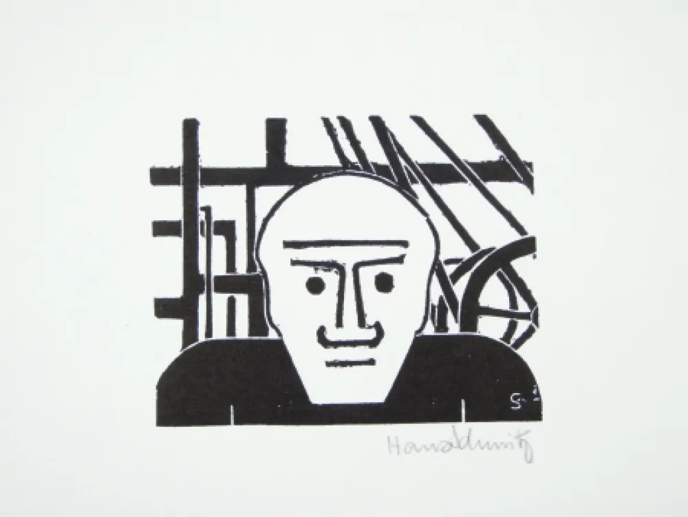 Linogravure Schmitz - Arbeiter (Worker)
