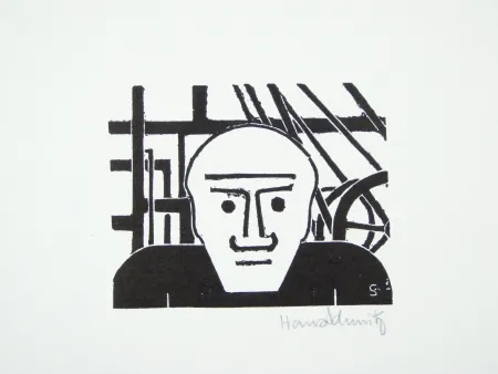 Linogravure Schmitz - Arbeiter (Worker)
