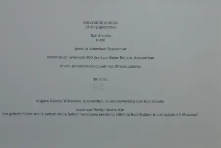 Sérigraphie Scholte - Bergen, 13 dorpsgezichten, gafiekmap