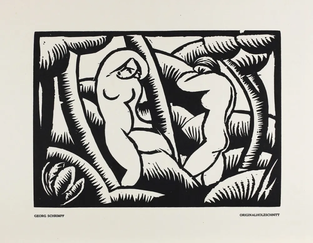 Gravure Sur Bois Schrimpf - Akt IX (Das Kunstblatt)