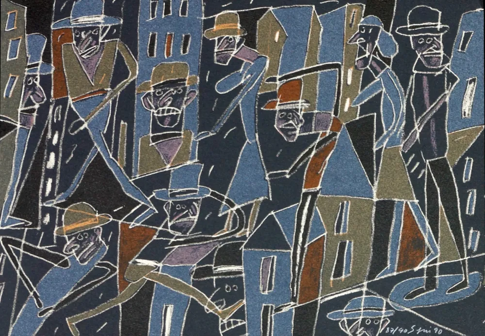 Lithographie Segui - Le froid bleu des contre nuits 2