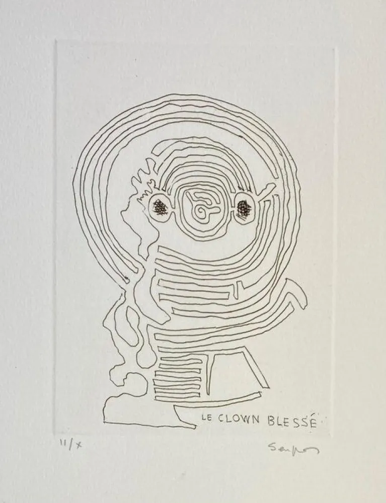 Gravure Seuphor - Onze essais de voix pour un chant du soir