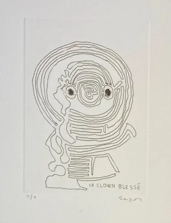 Gravure Seuphor - Onze essais de voix pour un chant du soir