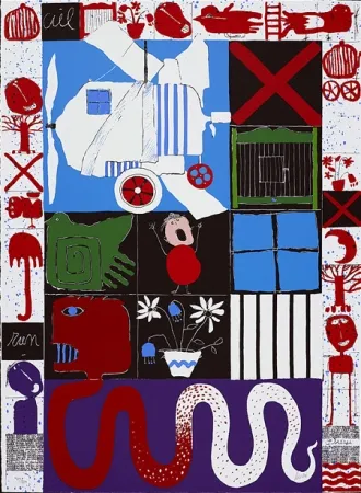 Sérigraphie Silvain - L'oiseau cage