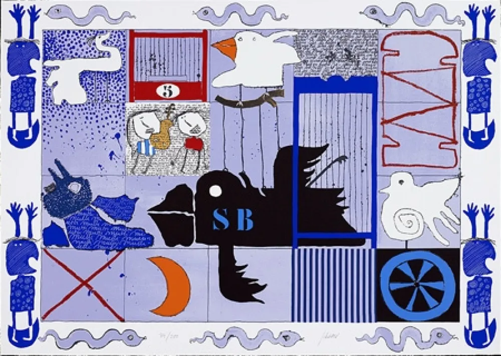 Sérigraphie Silvain - L'oiseau noir