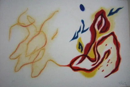 Lithographie Singier - Blason du corps blessé