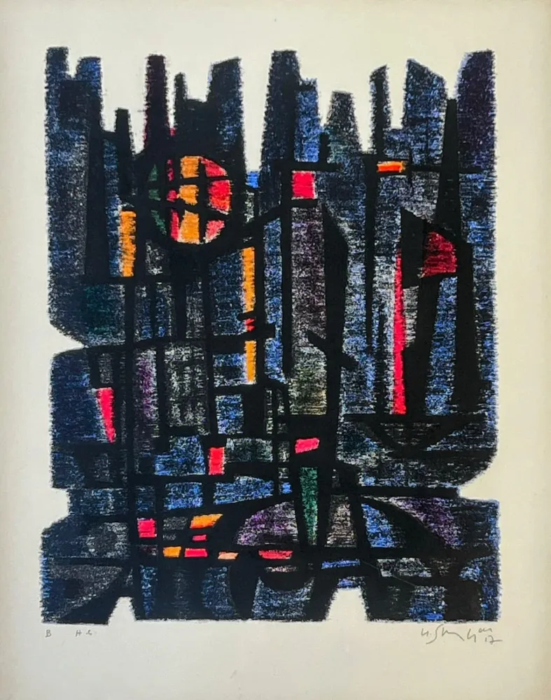 Lithographie Singier - L'Appareil de Maître Gessner 