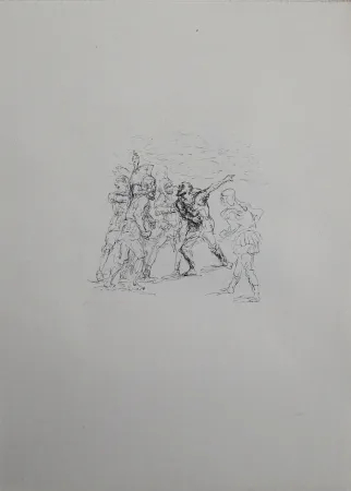 Lithographie Slevogt - Der verwundete Hellene