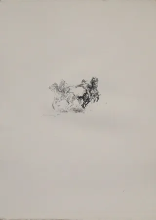 Lithographie Slevogt - Die feindlichen Brüder 