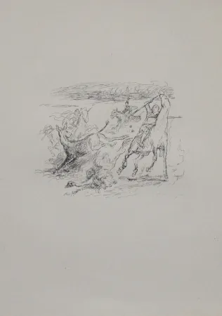 Lithographie Slevogt - Jagd der hellenischen Soldaten 