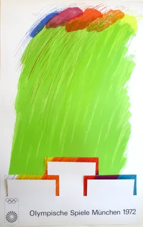 Lithographie Smith - OL 1972, original colourlithograph on a double sheets with cut-outs