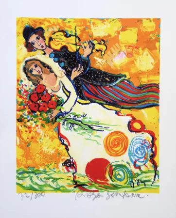 Lithographie Sorkine -  Mariage au violon