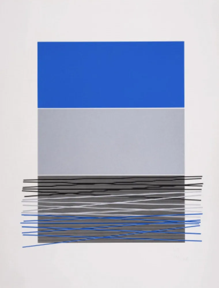 Sérigraphie Soto - Untitled (Blue Horizon Lines)