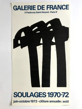 Affiche Soulages - Galerie de France