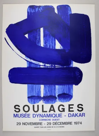 Lithographie Soulages - LITHOGRAPHIE D'AFFICHE DAKAR