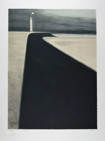 Lithographie Spilliaert - Le Phare sur la Digue, 1908 | Promenade and Lighthouse, 1908