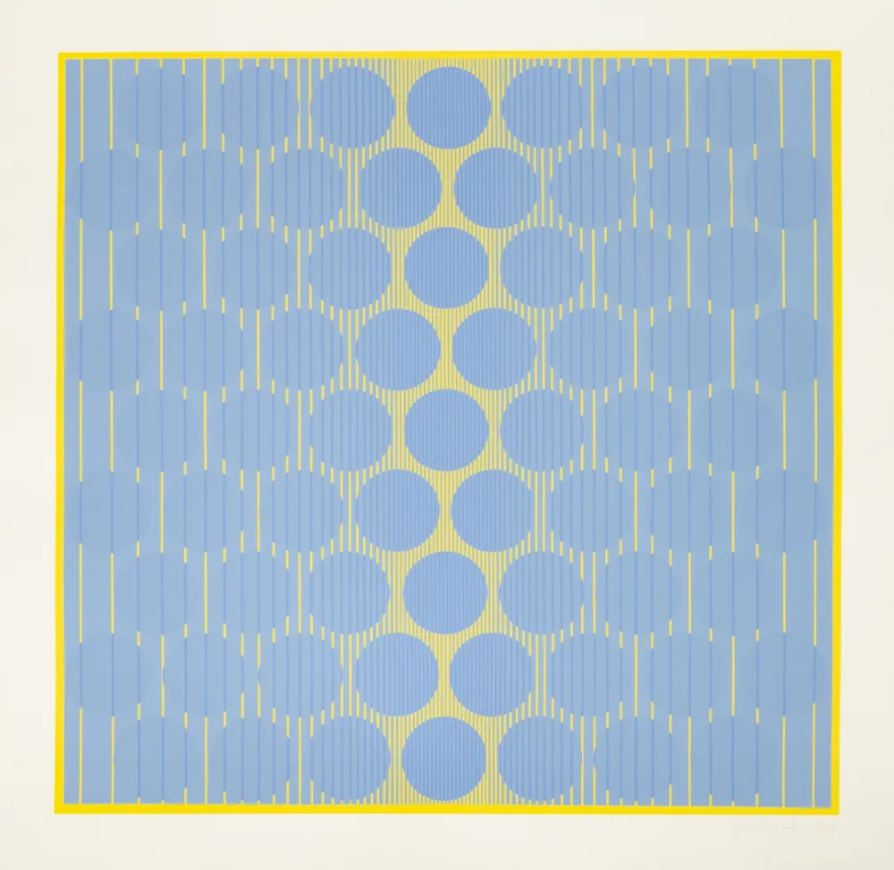 Sérigraphie Stanczak - Blue Circles, from Eight Variants