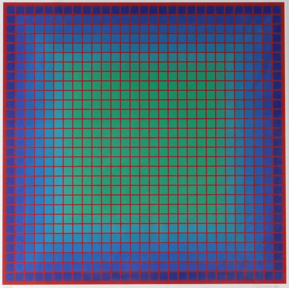 Sérigraphie Stanczak - Conferring Blue