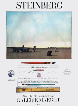 Affiche Steinberg - STEINBERG 1973. Exposition à la Galerie Maeght