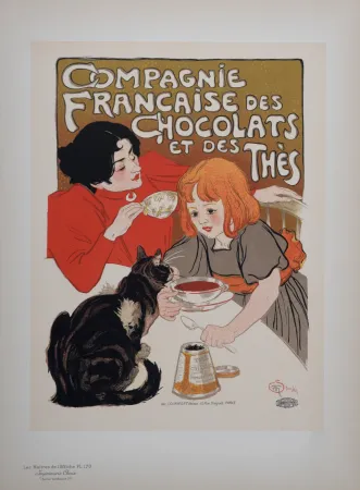 Lithographie Steinlen - Compagnie Française des Chocolats et des Thés, Les Maitres de L’Affiche, 1899