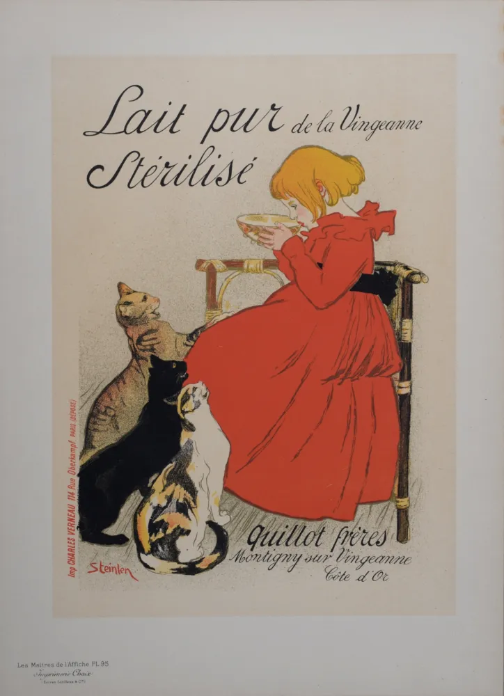 Lithographie Steinlen - Lait Pur Stérilisé de la Vingeanne, Les Maitres de L’Affiche, 1897