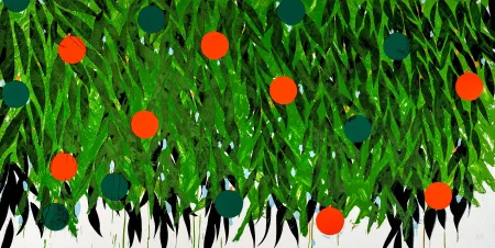 Sérigraphie Sultan - Mimosa in Orange and Green