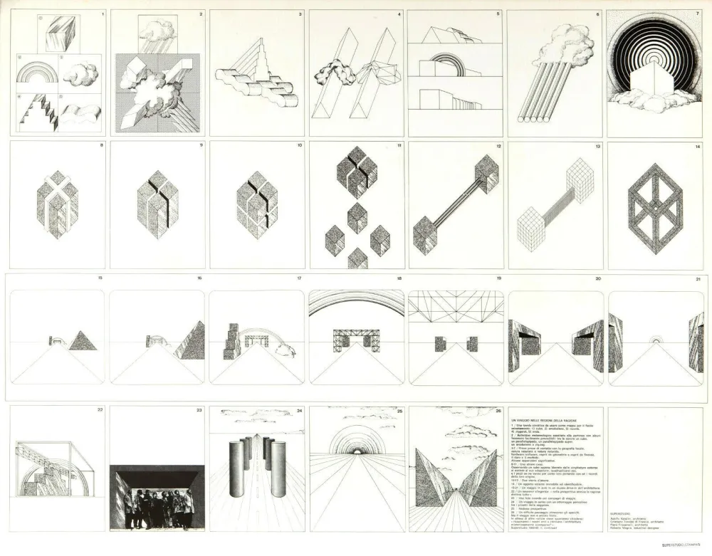 Lithographie Superstudio - Viaggio nelle regioni della ragione