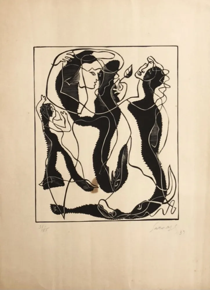 Gravure Survage - 3 femmes