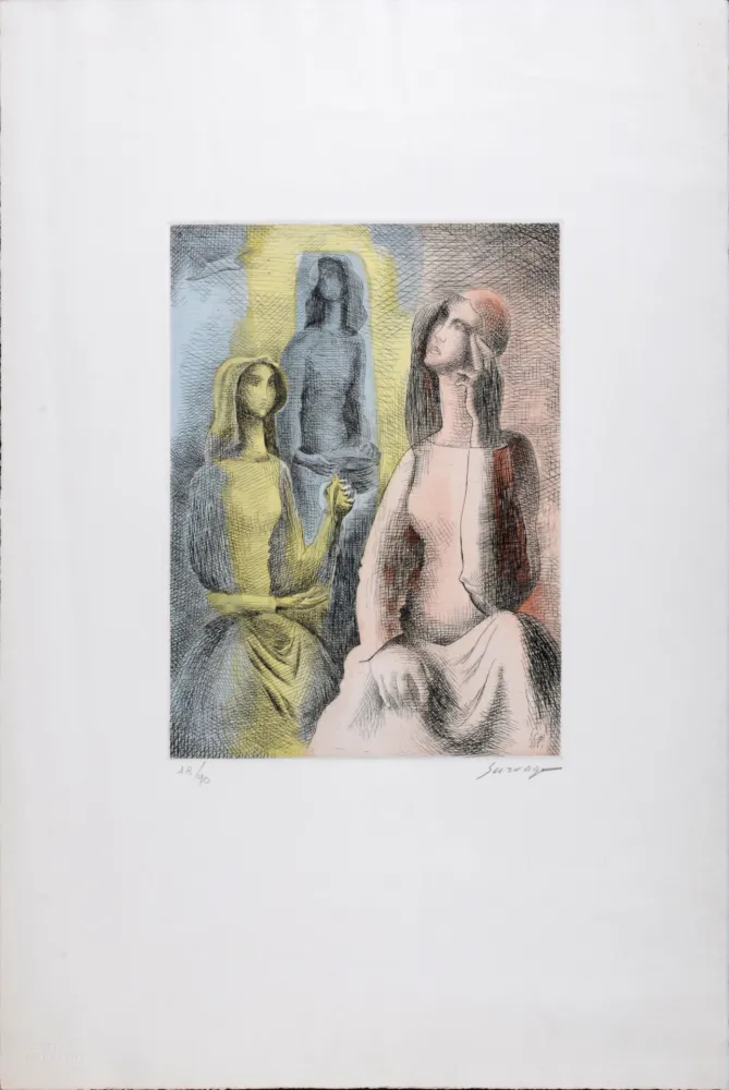 Gravure Survage - Femmes de pêcheurs, c. 1931 - Hand-signed!