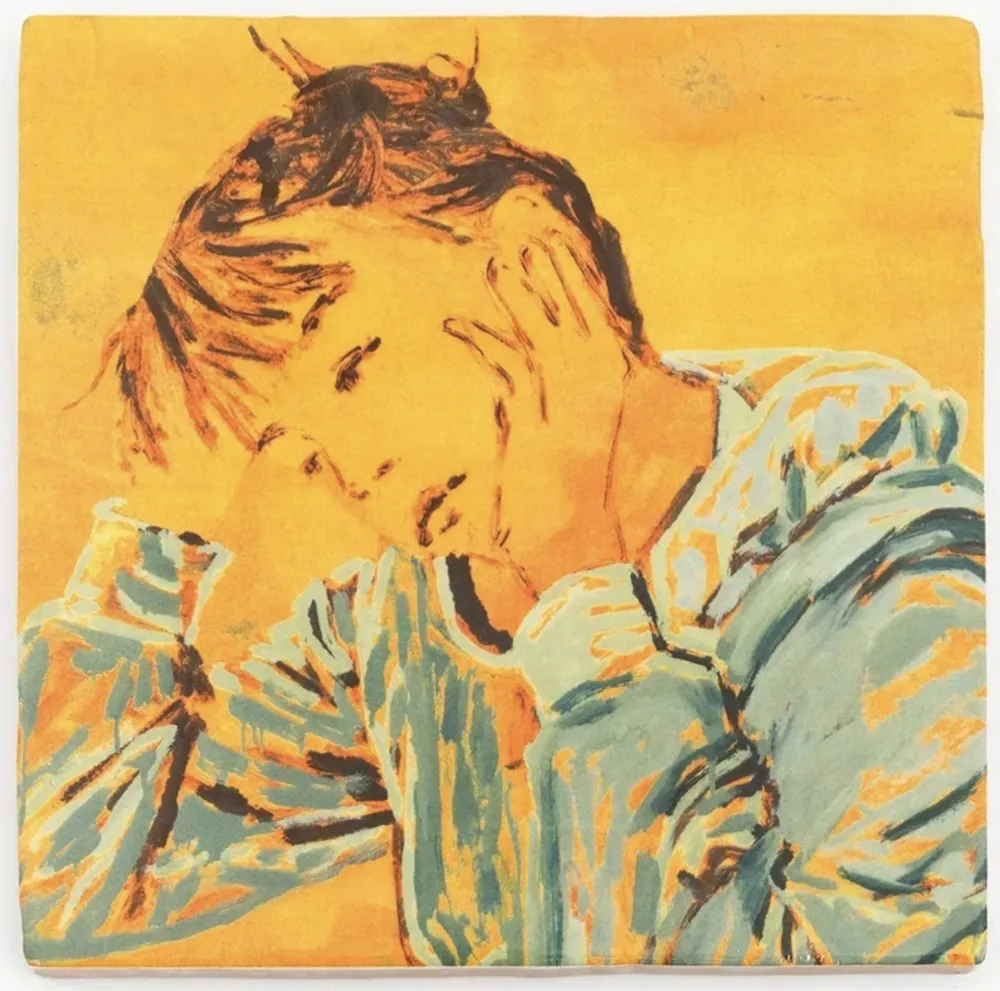 Céramique Tabouret - Self-portrait at the Table