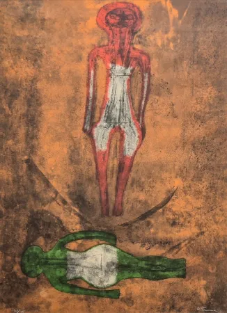 Lithographie Tamayo - Dos Figuras