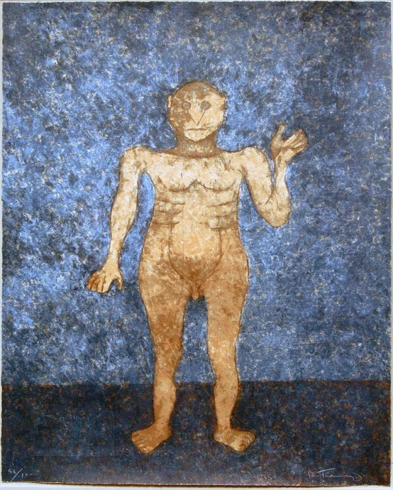 Sérigraphie Tamayo - Hombre en ocre 