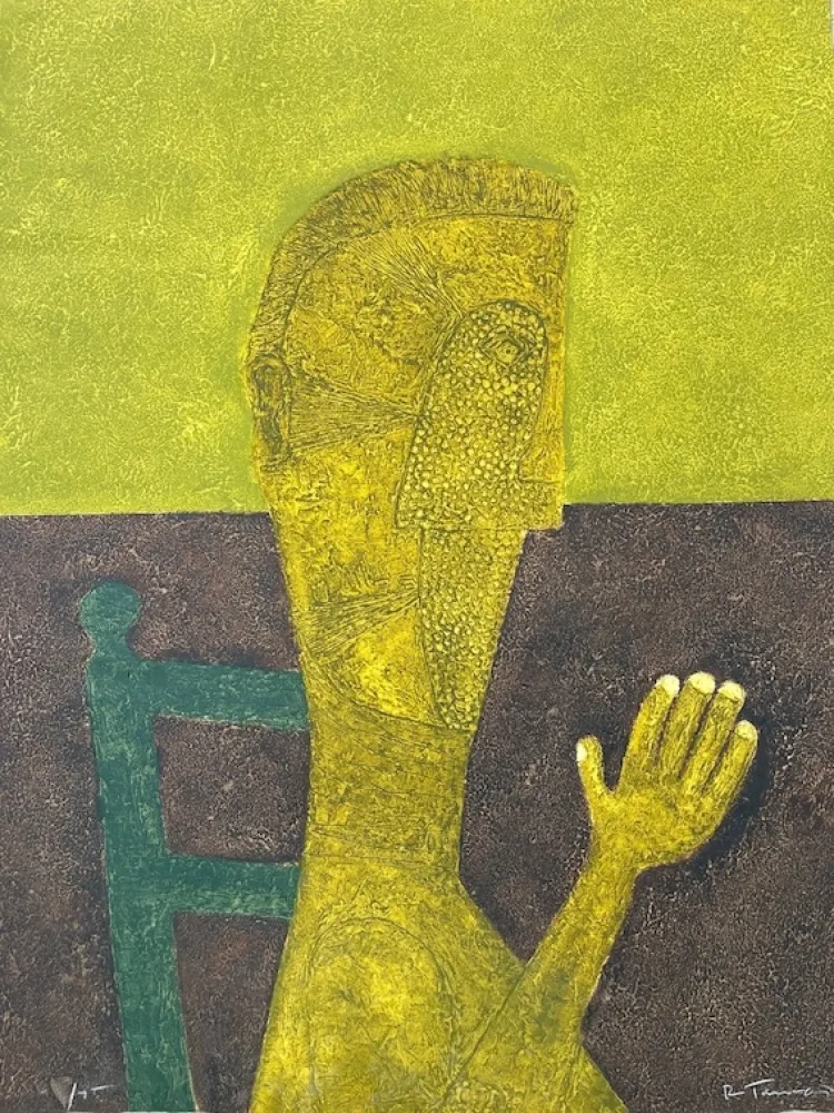 Eau-Forte Tamayo - Hombre sentado
