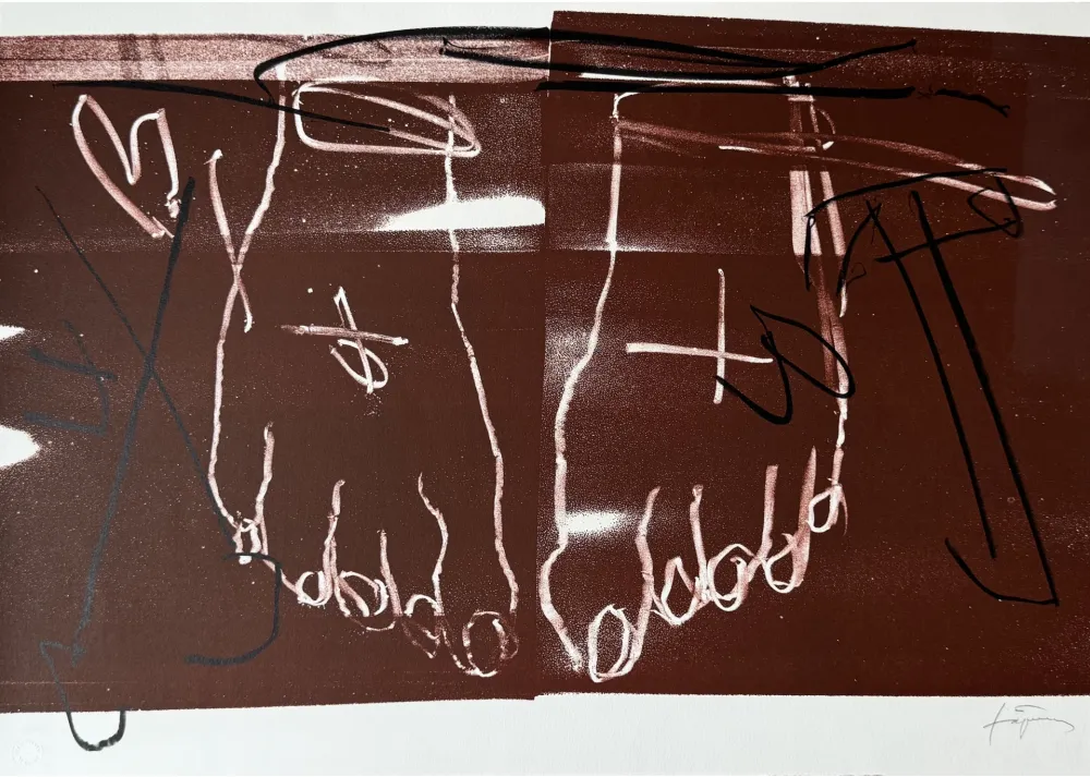Lithographie Tàpies - Deux pieds