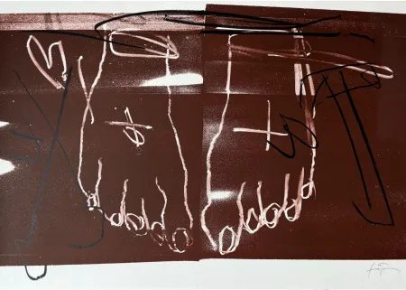 Lithographie Tàpies - Deux pieds