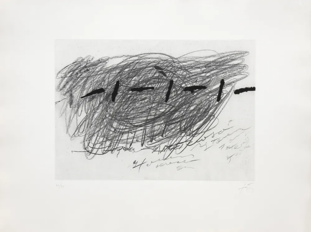 Gravure Tàpies - Ecriture