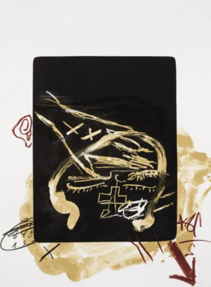 Lithographie Tàpies - Main sur tête