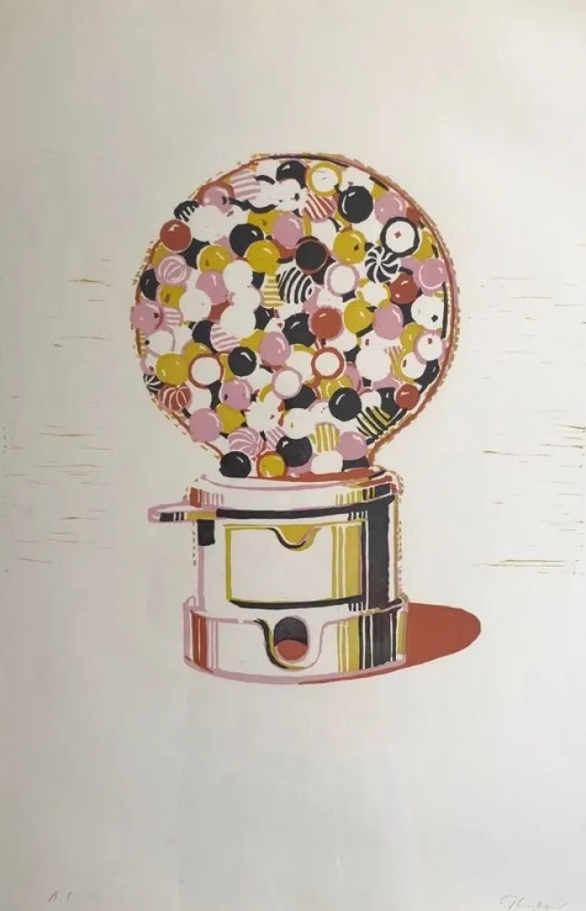 Linogravure Thiebaud - Gumball Machine