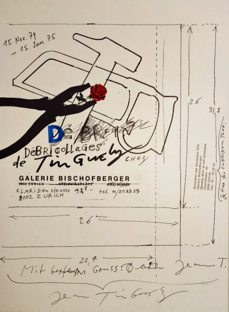 Sérigraphie Tinguely -   „Débricollages de Tinguely chez Galerie Bischofberger“