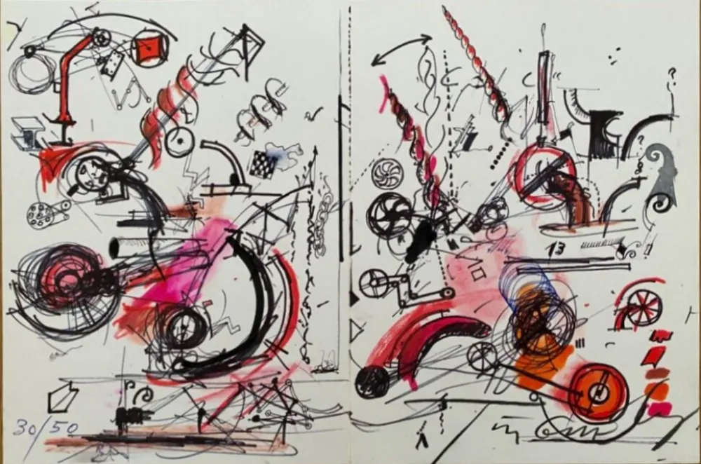Lithographie Tinguely - Sans Titre