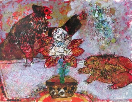 Lithographie Tobiasse - La petite poussette, circa 1980