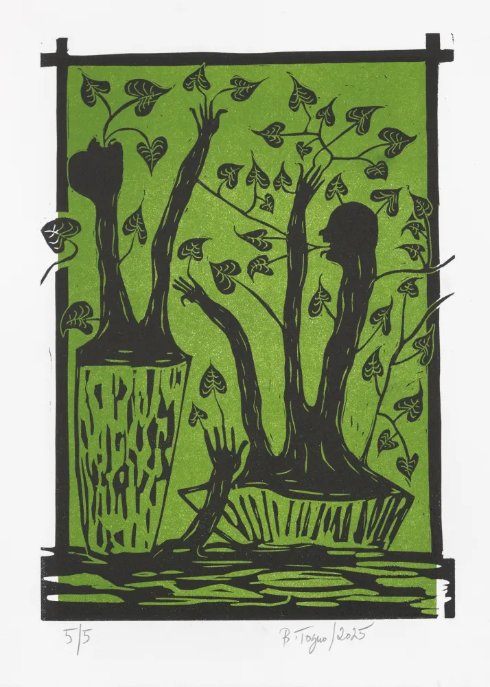 Linogravure Toguo - Roots 1