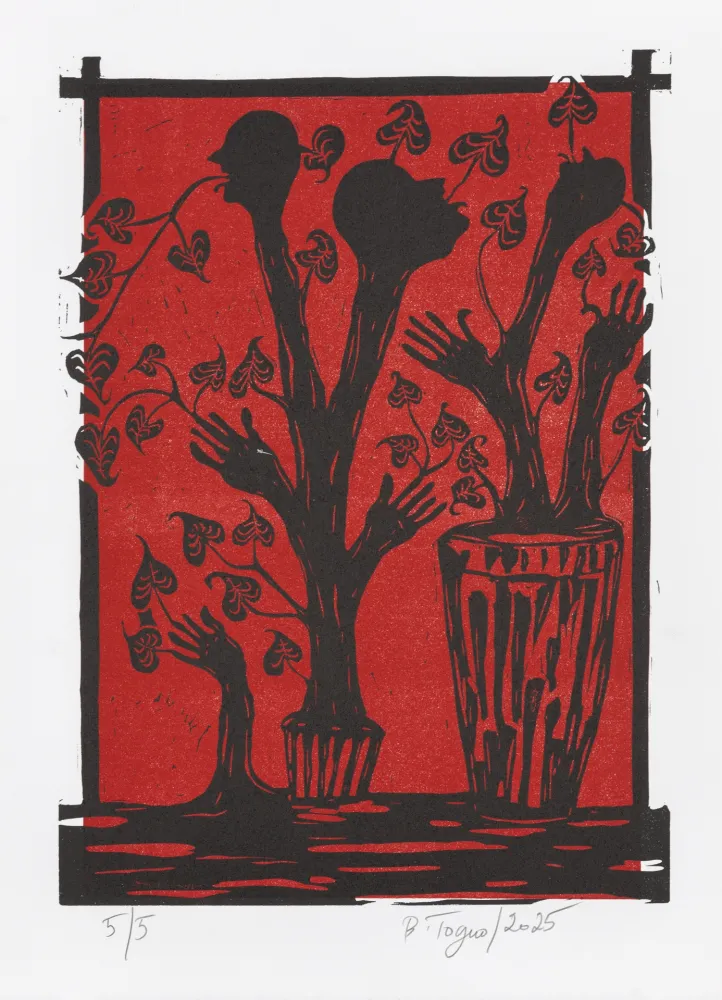 Linogravure Toguo - Roots 2