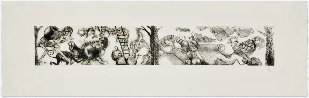 Gravure Toledo - Toads and Monkeys 