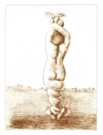 Lithographie Topor - 3 Neuf Grâces