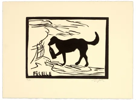 Linogravure Topor - Ficelle