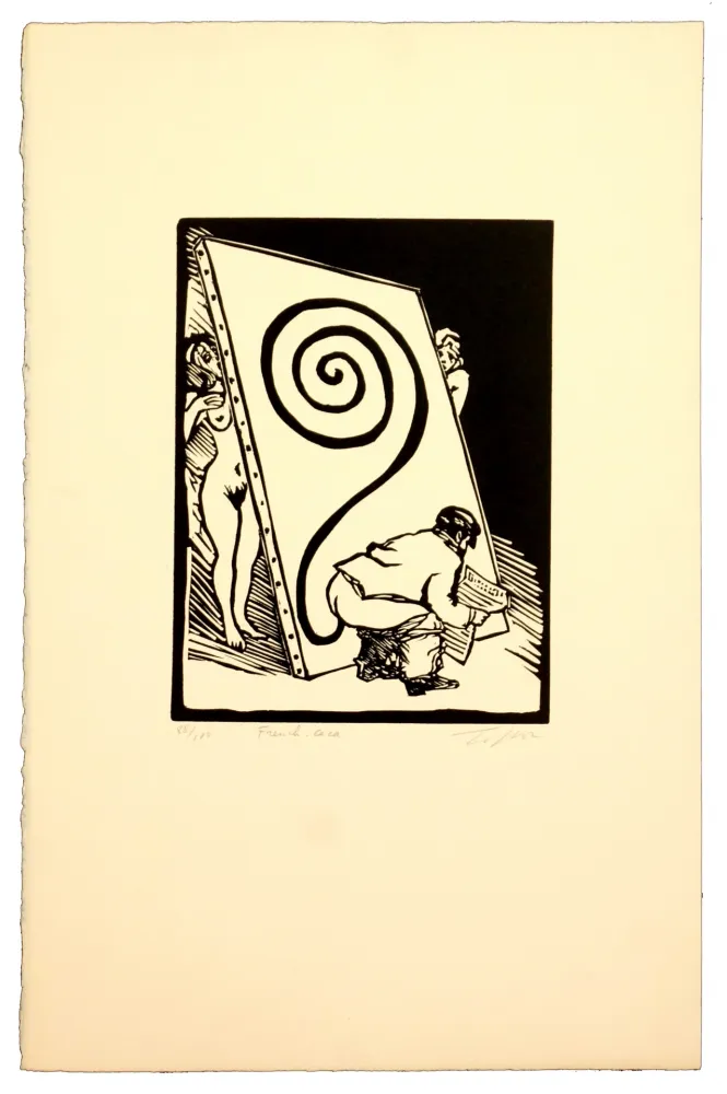 Linogravure Topor - French caca