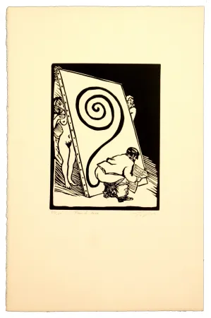 Linogravure Topor - French caca