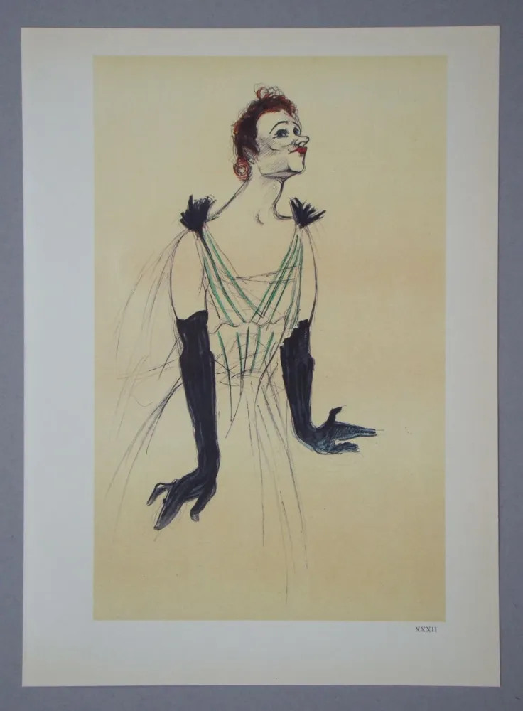 Héliogravure Toulouse-Lautrec - Yvette Guilbert -Maquette d'une affiche