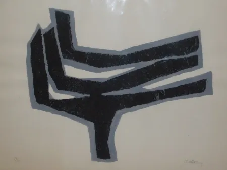 Lithographie Ubac - Empeinte ardoise